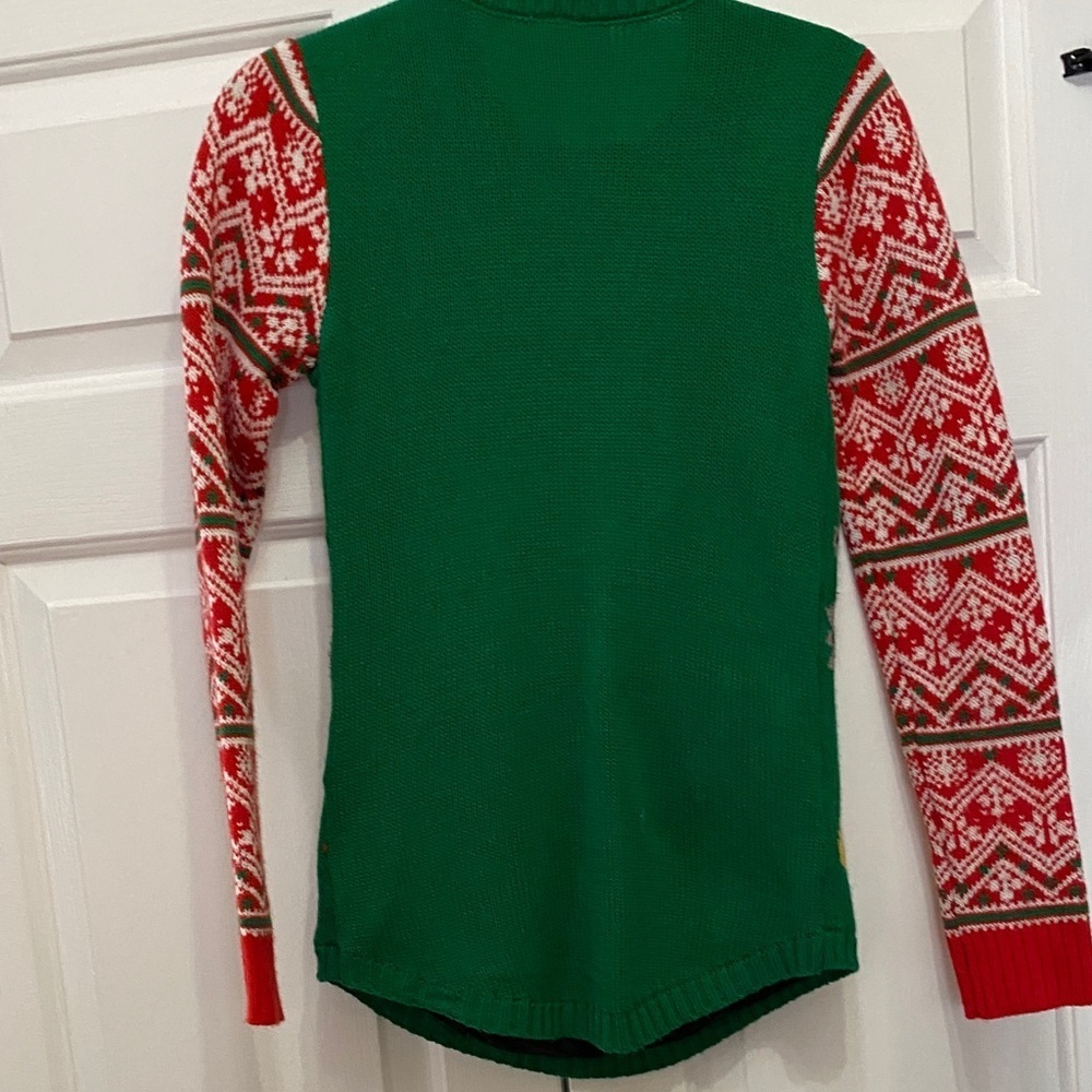 No Boundaries Green Knit cat Christmas sweater. - Picture 4 of 4
